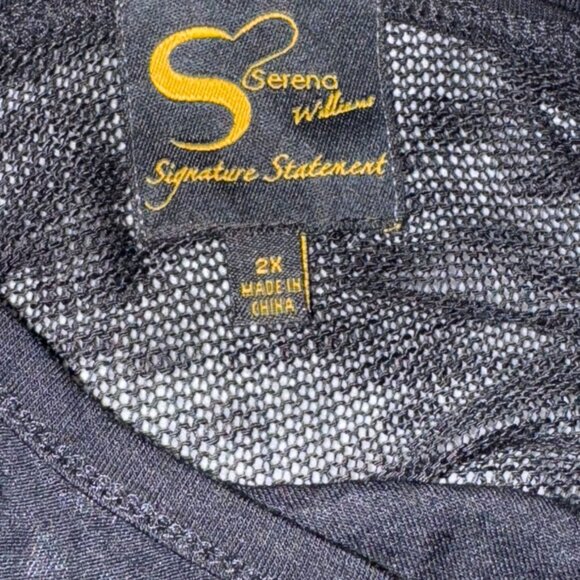 Serena Williams Signature Statement 2X Black Layered Top With Mesh Overlay Women - Picture 4 of 9